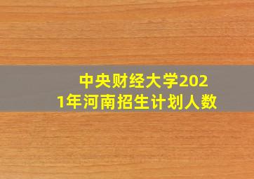 中央财经大学2021年河南招生计划人数