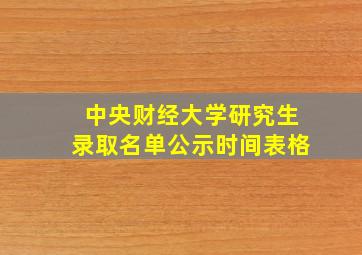 中央财经大学研究生录取名单公示时间表格