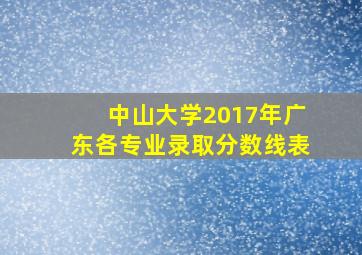 中山大学2017年广东各专业录取分数线表