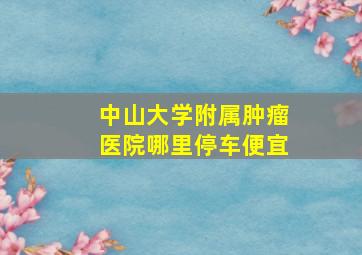 中山大学附属肿瘤医院哪里停车便宜