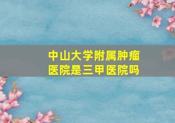 中山大学附属肿瘤医院是三甲医院吗