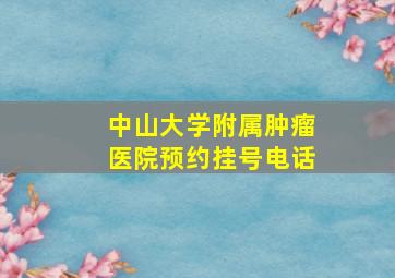 中山大学附属肿瘤医院预约挂号电话