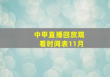 中甲直播回放观看时间表11月