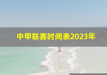 中甲联赛时间表2023年