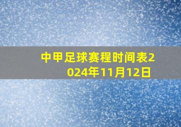 中甲足球赛程时间表2024年11月12日