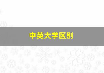 中英大学区别