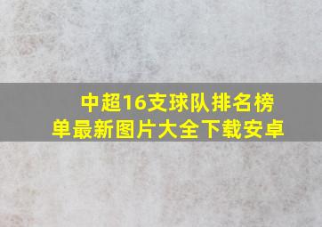 中超16支球队排名榜单最新图片大全下载安卓