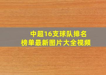 中超16支球队排名榜单最新图片大全视频