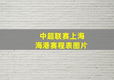 中超联赛上海海港赛程表图片