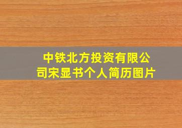 中铁北方投资有限公司宋显书个人简历图片