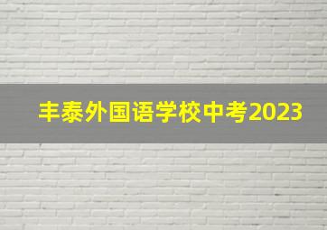 丰泰外国语学校中考2023