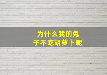 为什么我的兔子不吃胡萝卜呢