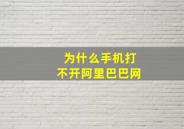 为什么手机打不开阿里巴巴网