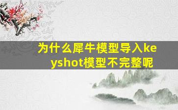 为什么犀牛模型导入keyshot模型不完整呢