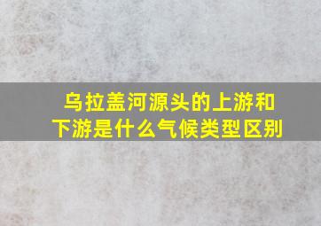 乌拉盖河源头的上游和下游是什么气候类型区别