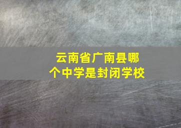 云南省广南县哪个中学是封闭学校