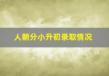 人朝分小升初录取情况