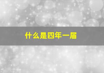 什么是四年一届