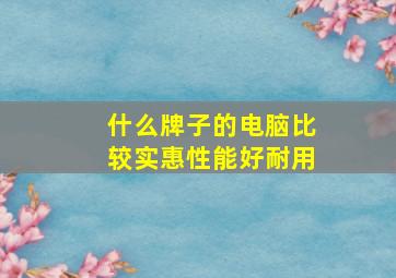 什么牌子的电脑比较实惠性能好耐用