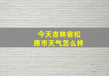 今天吉林省松原市天气怎么样