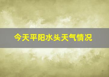 今天平阳水头天气情况