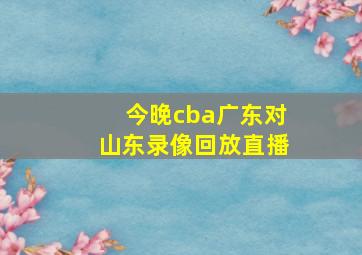 今晚cba广东对山东录像回放直播