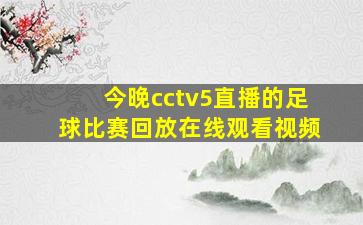 今晚cctv5直播的足球比赛回放在线观看视频