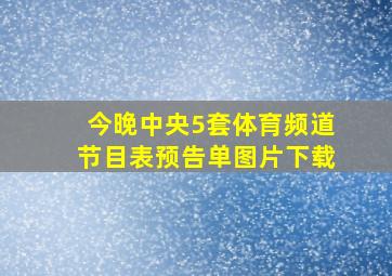 今晚中央5套体育频道节目表预告单图片下载