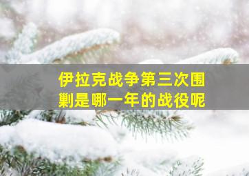 伊拉克战争第三次围剿是哪一年的战役呢