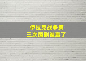 伊拉克战争第三次围剿谁赢了