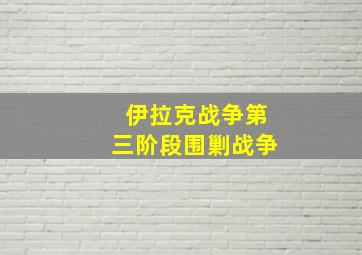 伊拉克战争第三阶段围剿战争