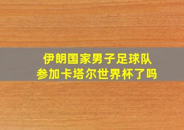 伊朗国家男子足球队参加卡塔尔世界杯了吗