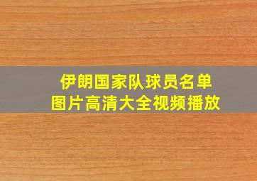 伊朗国家队球员名单图片高清大全视频播放