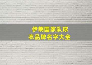 伊朗国家队球衣品牌名字大全