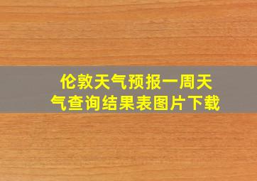 伦敦天气预报一周天气查询结果表图片下载