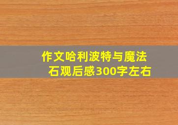 作文哈利波特与魔法石观后感300字左右