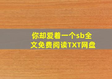 你却爱着一个sb全文免费阅读TXT网盘