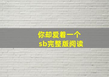 你却爱着一个sb完整版阅读