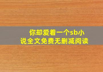 你却爱着一个sb小说全文免费无删减阅读