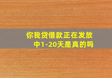 你我贷借款正在发放中1-20天是真的吗