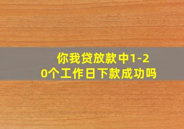 你我贷放款中1-20个工作日下款成功吗