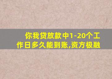 你我贷放款中1-20个工作日多久能到账,资方极融