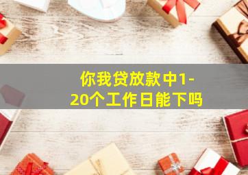 你我贷放款中1-20个工作日能下吗