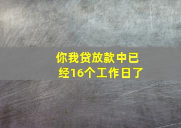 你我贷放款中已经16个工作日了