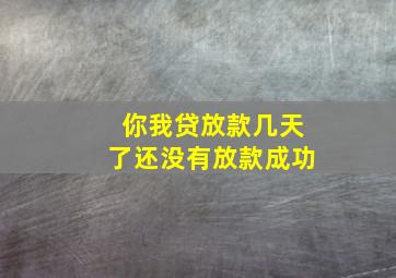 你我贷放款几天了还没有放款成功