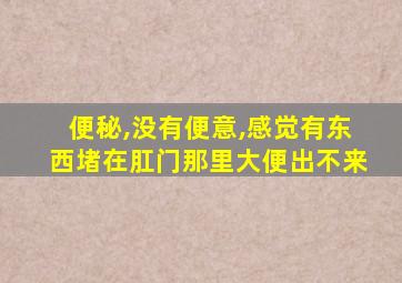 便秘,没有便意,感觉有东西堵在肛门那里大便出不来