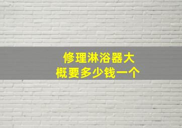 修理淋浴器大概要多少钱一个