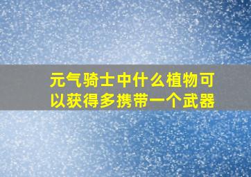 元气骑士中什么植物可以获得多携带一个武器