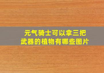 元气骑士可以拿三把武器的植物有哪些图片