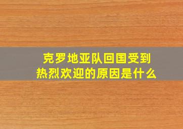 克罗地亚队回国受到热烈欢迎的原因是什么